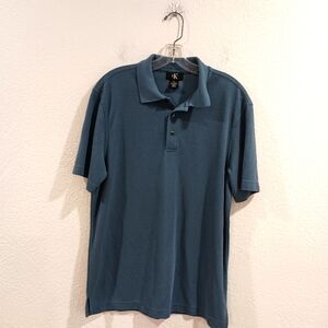 Calvin Klein Men's Textured Blue Polo Shirt